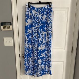Roxy Blue and White wide leg pants